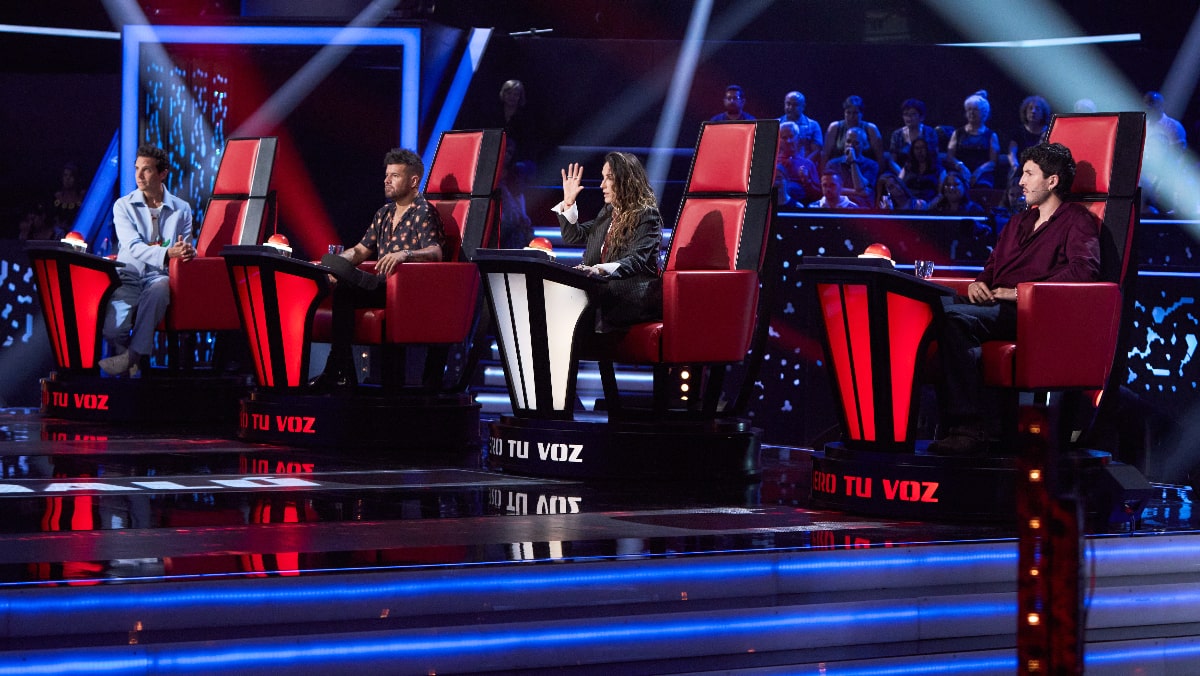 Mika, Pablo López, Malú y Sebastián Yatra en 'La Voz'.