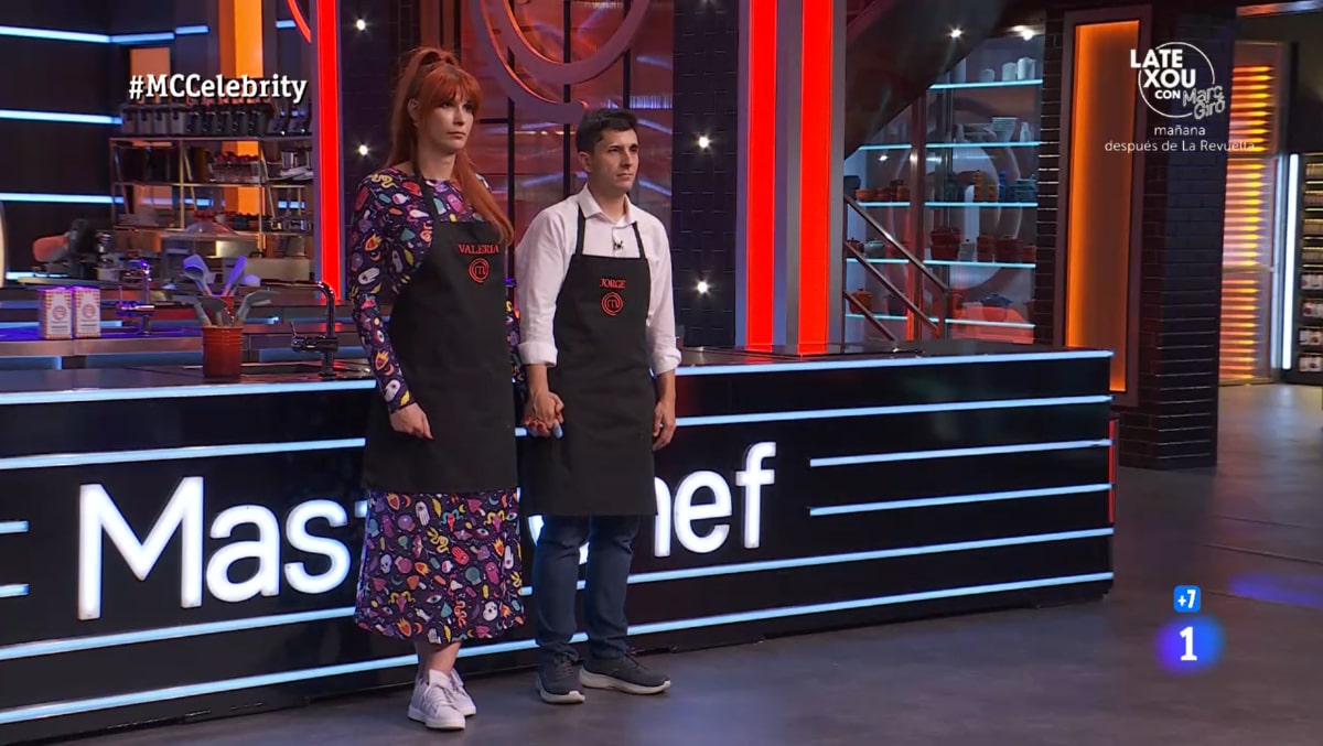 Valeria Vegas y Jorge Luengo en 'MasterChef Celebrity'.