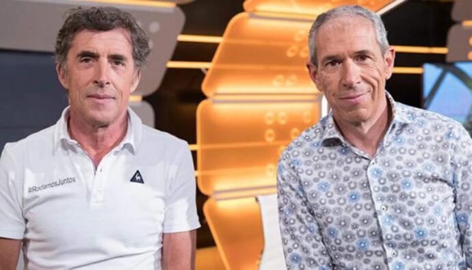 Pedro Delgado y Carlos de Andrés, comentaristas de La Vuelta