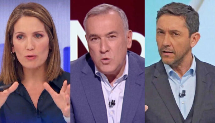 Silvia Intxaurrondo, Xabier Fortes y Javier Ruiz