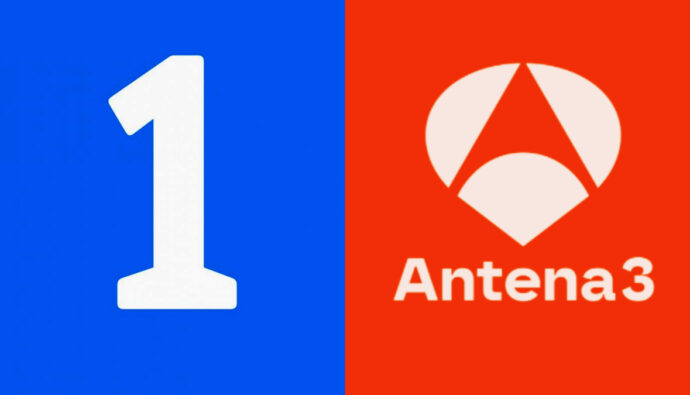 Logos de La 1 de TVE y Antena 3