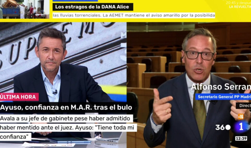 Javier Ruiz acorrala a Alfonso Serrano, número 2 de Ayuso