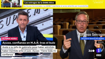 Javier Ruiz acorrala a Alfonso Serrano, número 2 de Ayuso