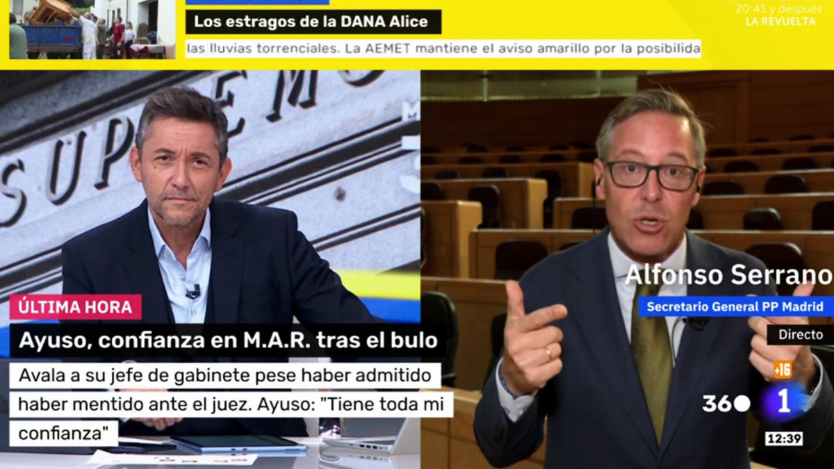 Javier Ruiz acorrala a Alfonso Serrano, número 2 de Ayuso