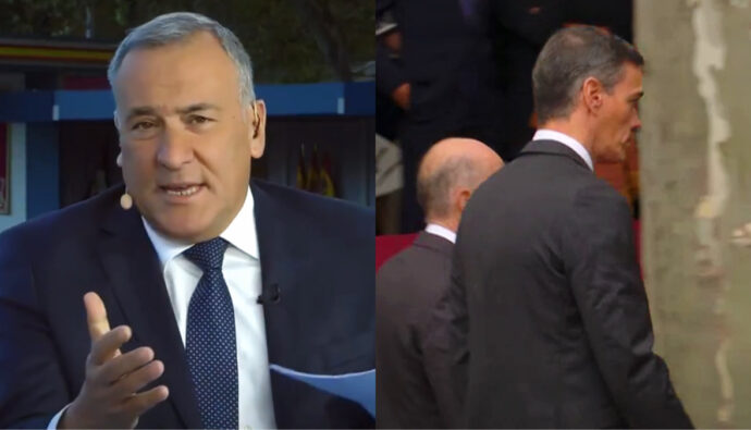 Xabier Fortes y Pedro Sánchez en el Desfile del 12-O