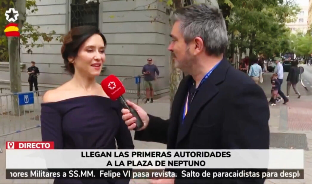 Isabel Díaz Ayuso y José Antonio Masegosa en Telemadrid