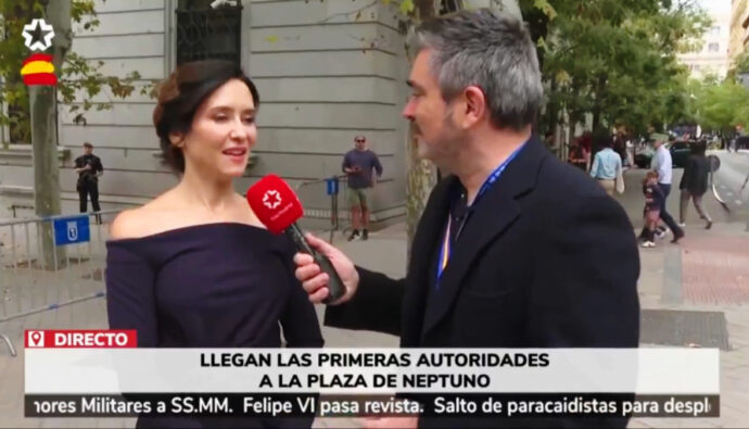 Isabel Díaz Ayuso y José Antonio Masegosa en Telemadrid