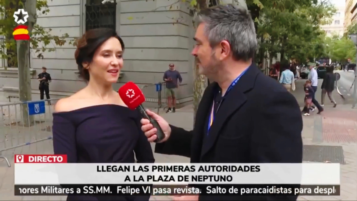 Isabel Díaz Ayuso y José Antonio Masegosa en Telemadrid