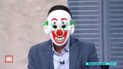 Antonio Naranjo convertido en payaso en Telemadrid