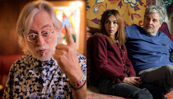 El crítico televisivo Víctor Amela y los protagonistas de 'Poquita Fe'