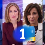 Fotomontaje con rostros de TVE y el logo de La 1