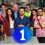 Montaje con el reparto de 'Sin Gluten' y el logo de La 1