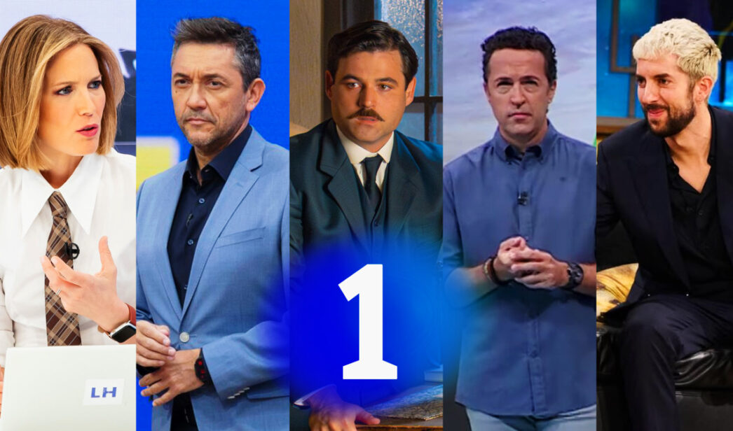 Fotomontaje con rostros de TVE y el logo de La 1