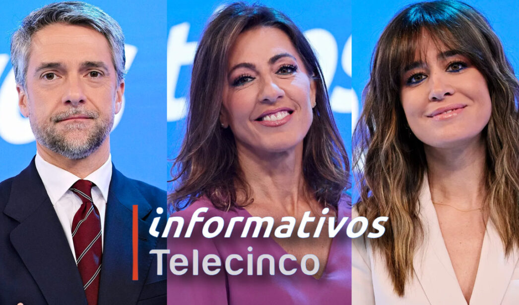 Carlos Franganillo, Ángeles Blanco e Isabel Jiménez ('Informativos Telecinco')