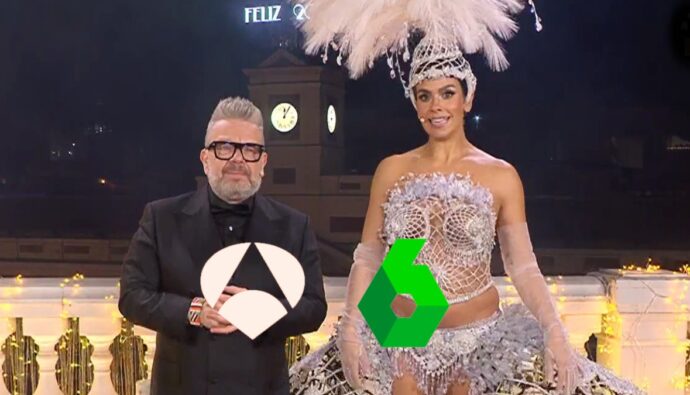 Cristina Pedroche y Alberto Chicote en las Campanadas de Antena 3.
