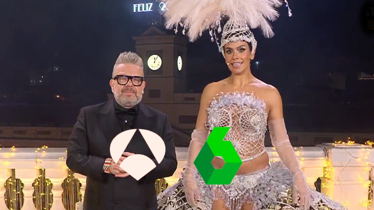Cristina Pedroche y Alberto Chicote en las Campanadas de Antena 3.