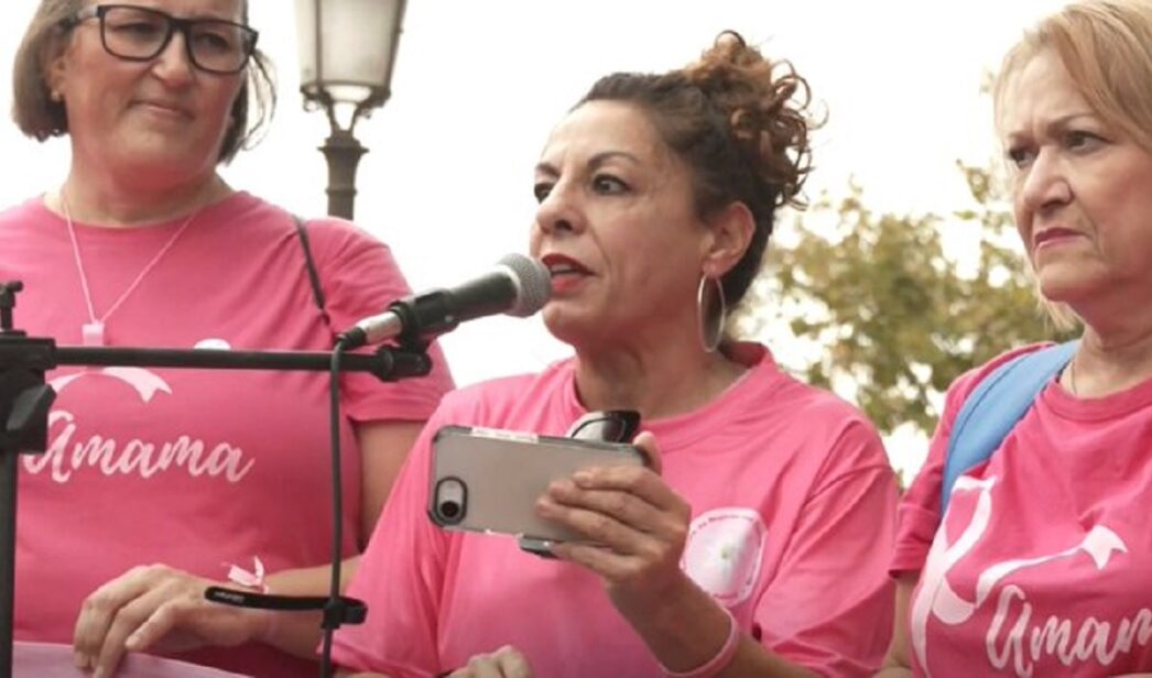 Cristina Medina en la concentración en Sevilla.