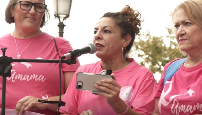 Cristina Medina en la concentración en Sevilla.