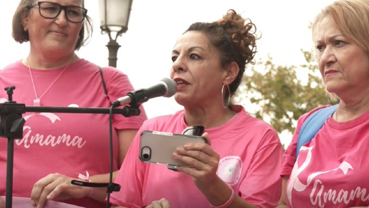 Cristina Medina en la concentración en Sevilla.
