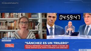 Nacho Abad con Pilar Rahola en 'En boca de todos'.