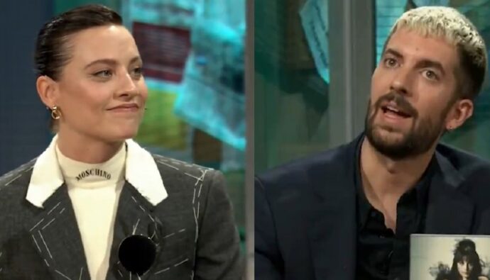 Michelle Jenner y David Broncano en 'La Revuelta'.