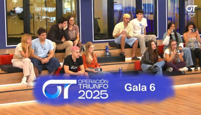 Reparto de temas de la gala 6 de 'OT 2025'.