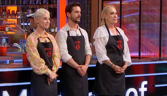 Soraya Arnelas, Alejo Sauras y Rosa Benito en 'MasterChef Celebrity'.