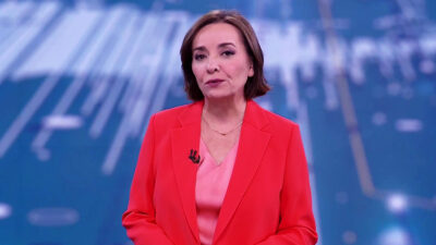 Pepa Bueno en el 'Telediario' de La 1