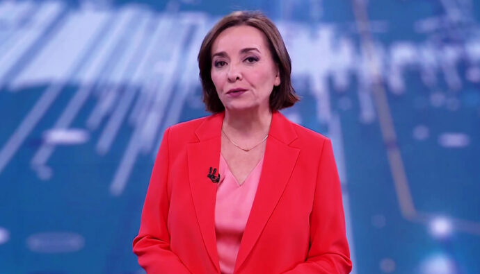 Pepa Bueno en el 'Telediario' de La 1