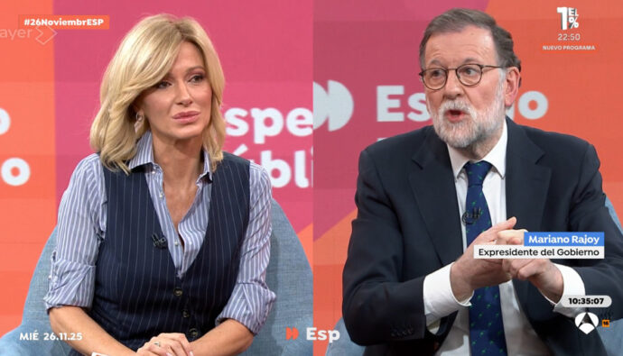 Susanna Griso y Mariano Rajoy en 'Espejo Público'