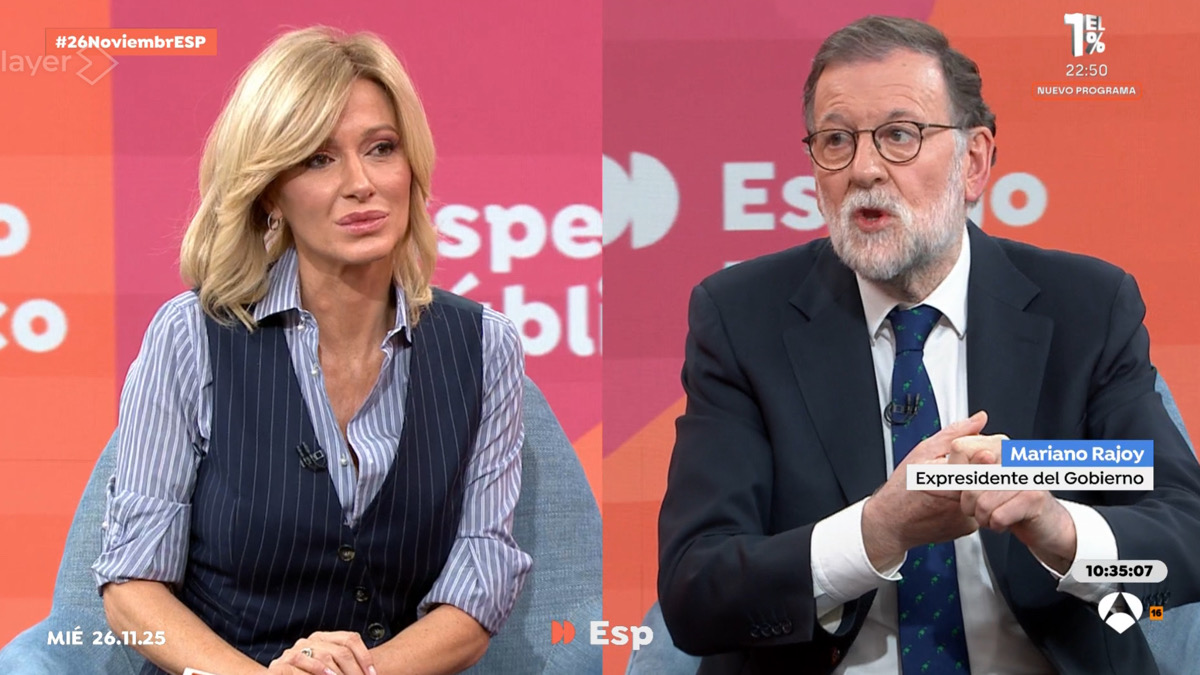 Susanna Griso y Mariano Rajoy en 'Espejo Público'