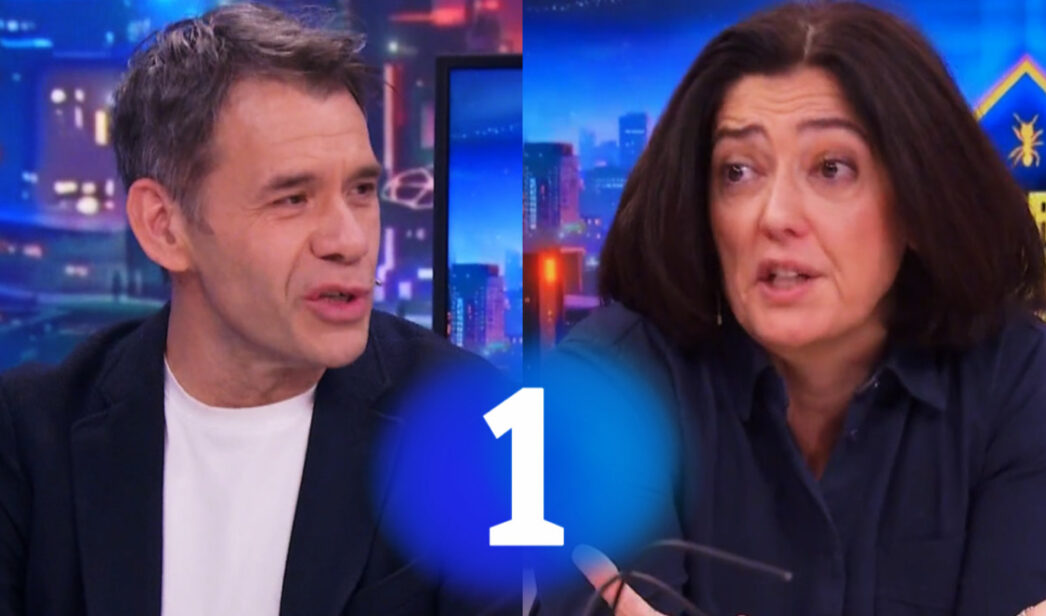 Rubén Amón y Rosa Belmonte y el logo de La 1