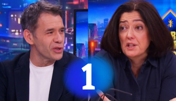 Rubén Amón y Rosa Belmonte y el logo de La 1