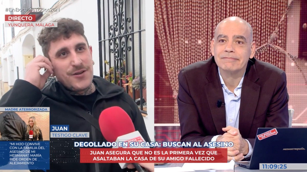 Nacho Abad y un entrevistado de 'En boca de todos'