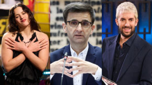 Rosalía, José Pablo López y David Broncano