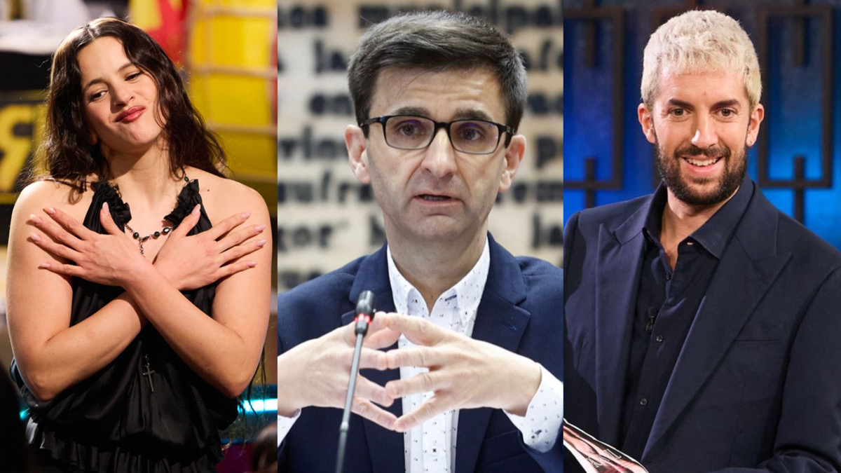 Rosalía, José Pablo López y David Broncano