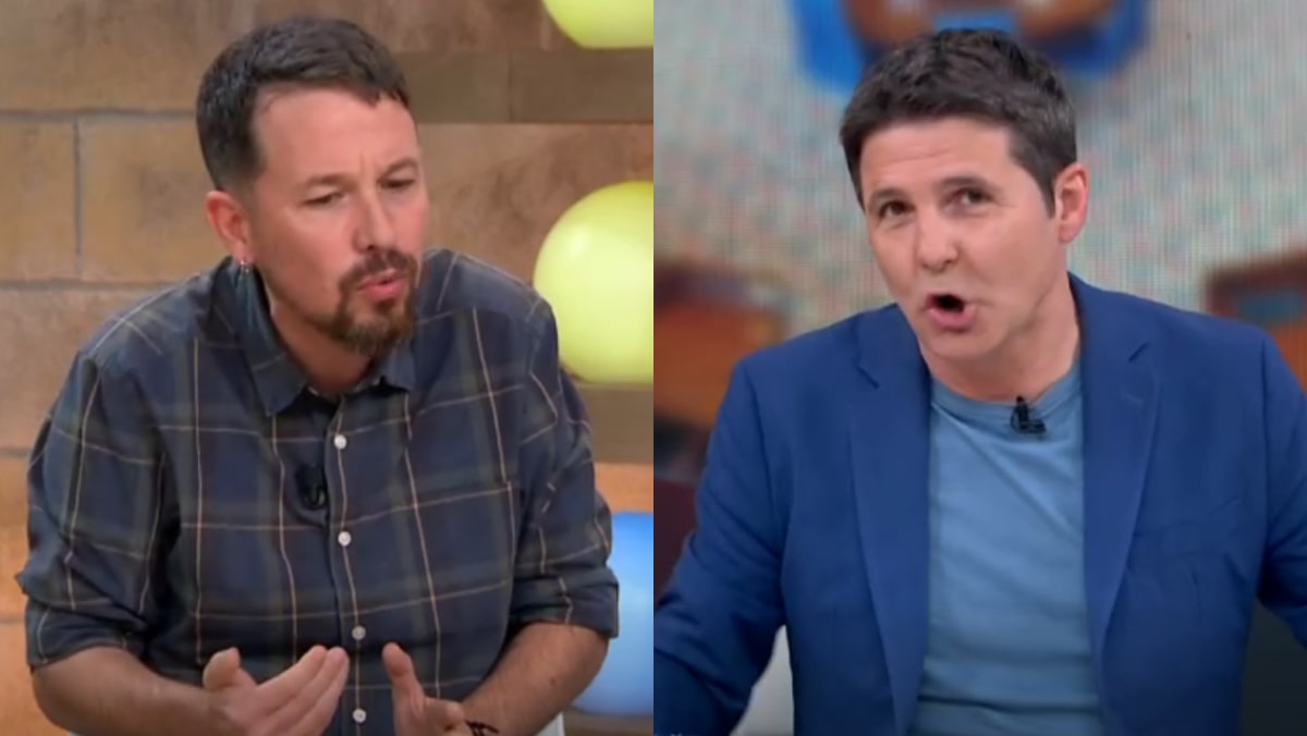 Pablo Iglesias y Jesús Cintora en 'Malas Lenguas'.