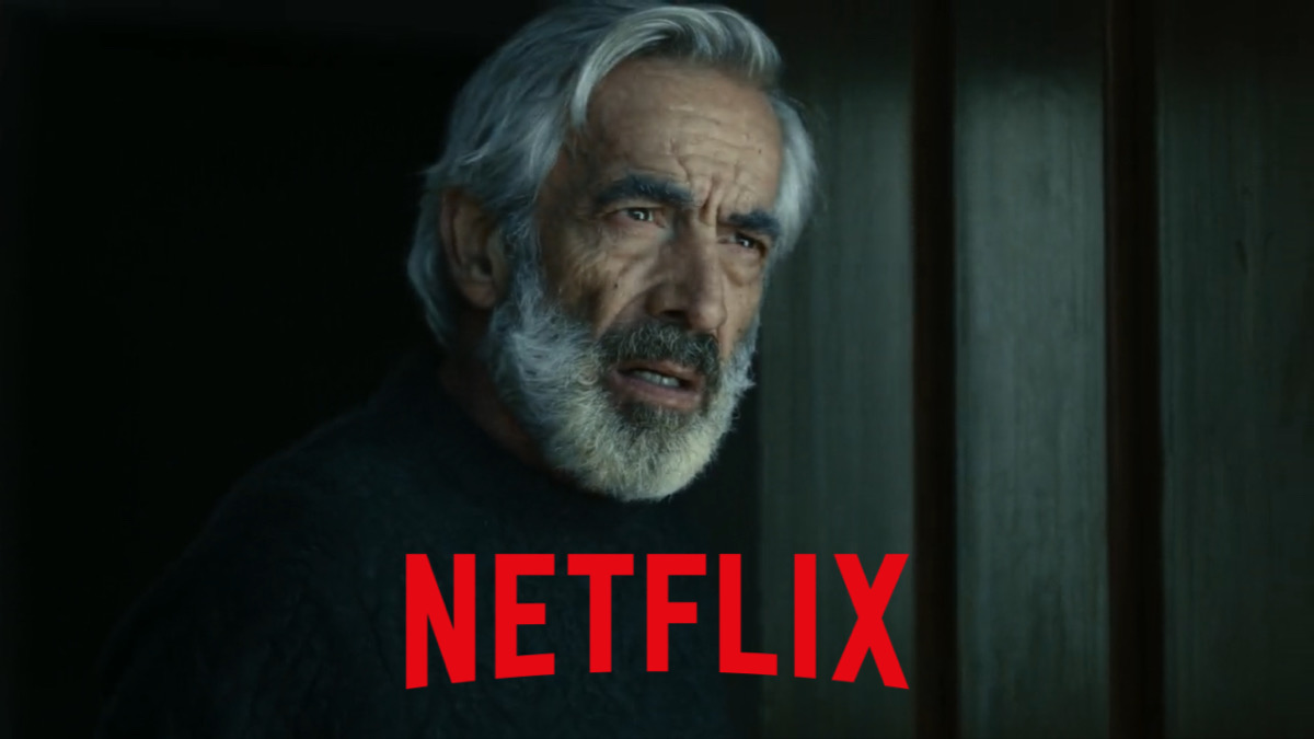 Imanol Arias en 'Innato' y logo de Netflix