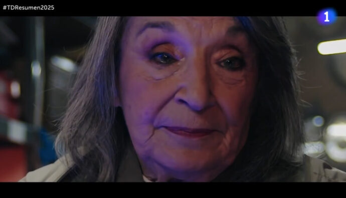 La actriz Petra Martínez en el resumen del año de Carlos del Amor en RTVE