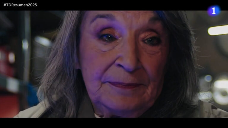 La actriz Petra Martínez en el resumen del año de Carlos del Amor en RTVE