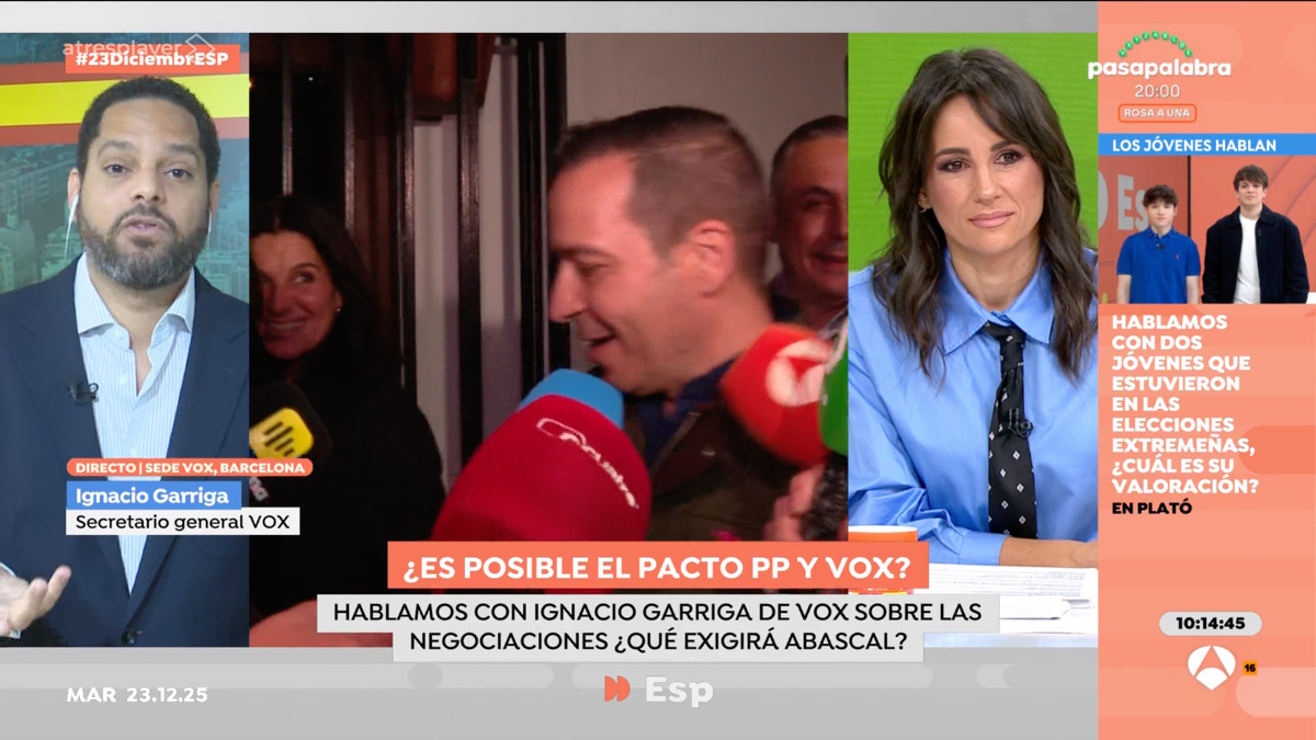 Ignacio Garriga y Lorena García en 'Espejo Público'