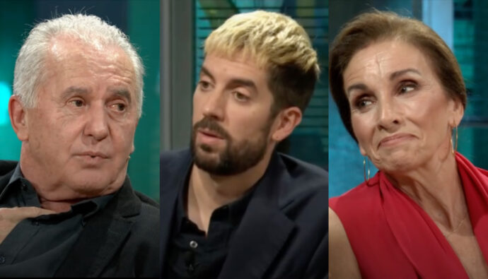 Ana Belén, Víctor Manuel y David Broncano en 'La Revuelta'