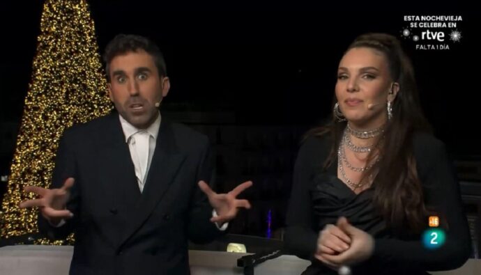 Aitor Albizua e Inés Hernand en las preuvas de TVE.