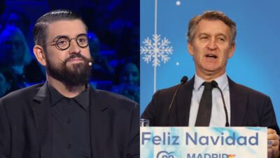 Manu Sánchez y Alberto Núñez Feijóo.