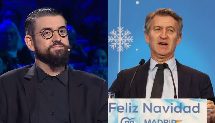 Manu Sánchez y Alberto Núñez Feijóo.