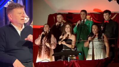 Tinet Rubira y los concursantes de 'Aria' en 'La revuelta'.