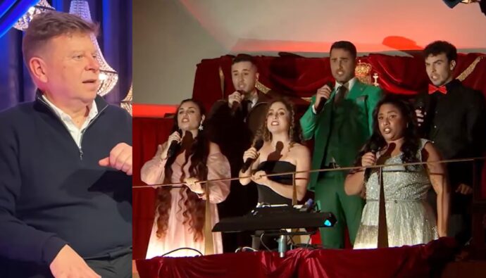 Tinet Rubira y los concursantes de 'Aria' en 'La revuelta'.