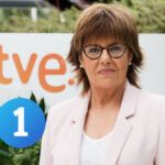 María Escario y el logo de La 1 de RTVE
