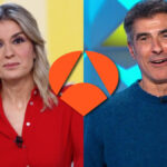 Sandra Golpe, Jorge Fernández y el logo de Antena 3