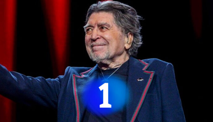 Joaquín Sabina y logo de La 1 de RTVE